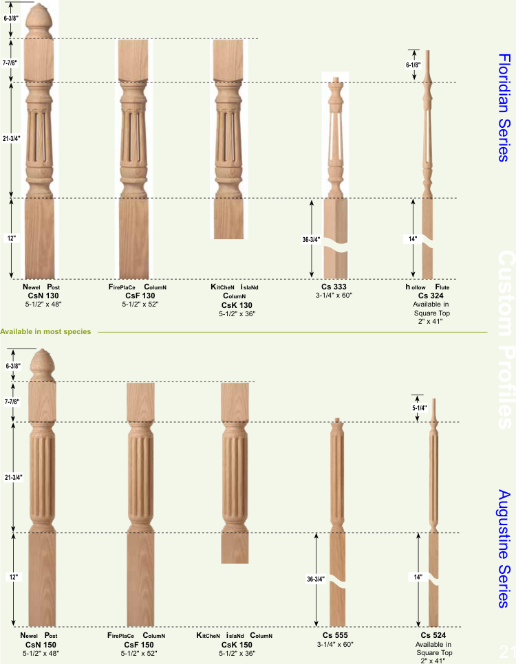 Interior wood parts catalog Custom and Deep Carved